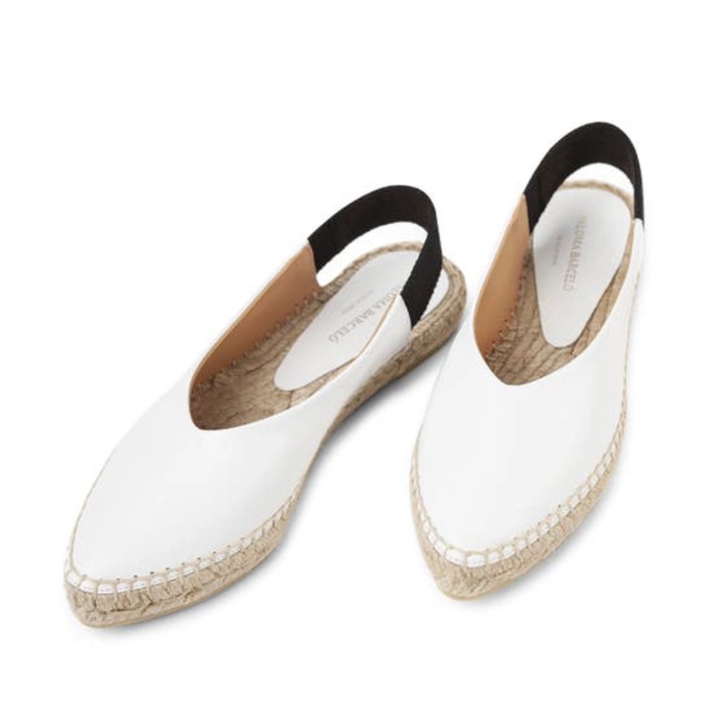 PALOMA BARCELÓ Anna Nude Pink Leather Jute Espadrille Slingback Flats sz 36